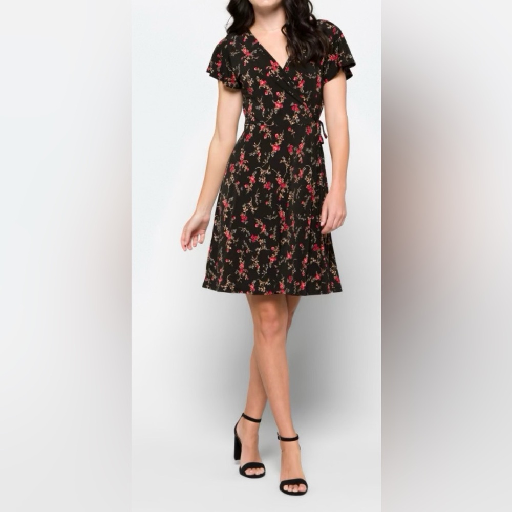 Kaileigh Black Floral Midi Dress